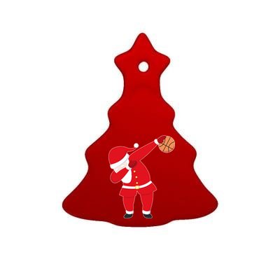 Basketball Dabbing Santa Ceramic Tree Ornament