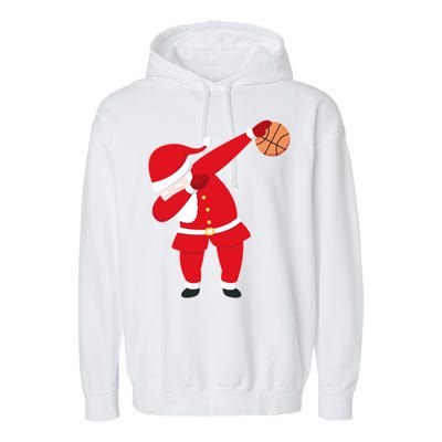 Basketball Dabbing Santa Garment-Dyed Fleece Hoodie