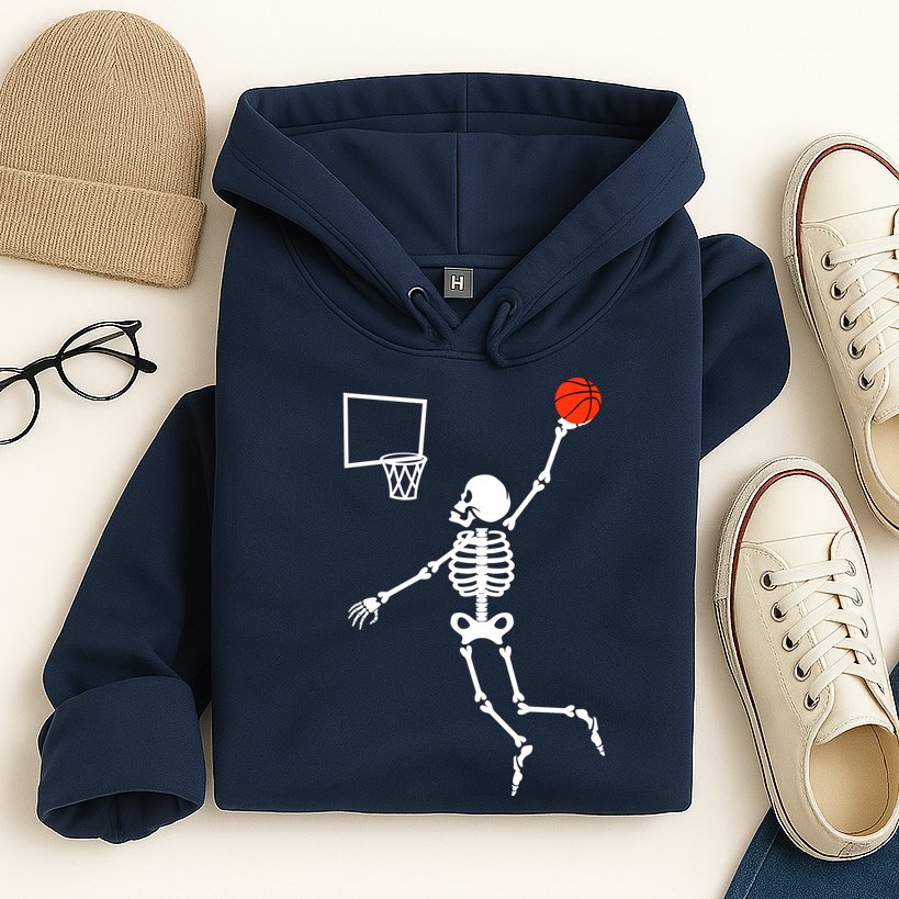Basketball Dunking Skeleton Hoodie