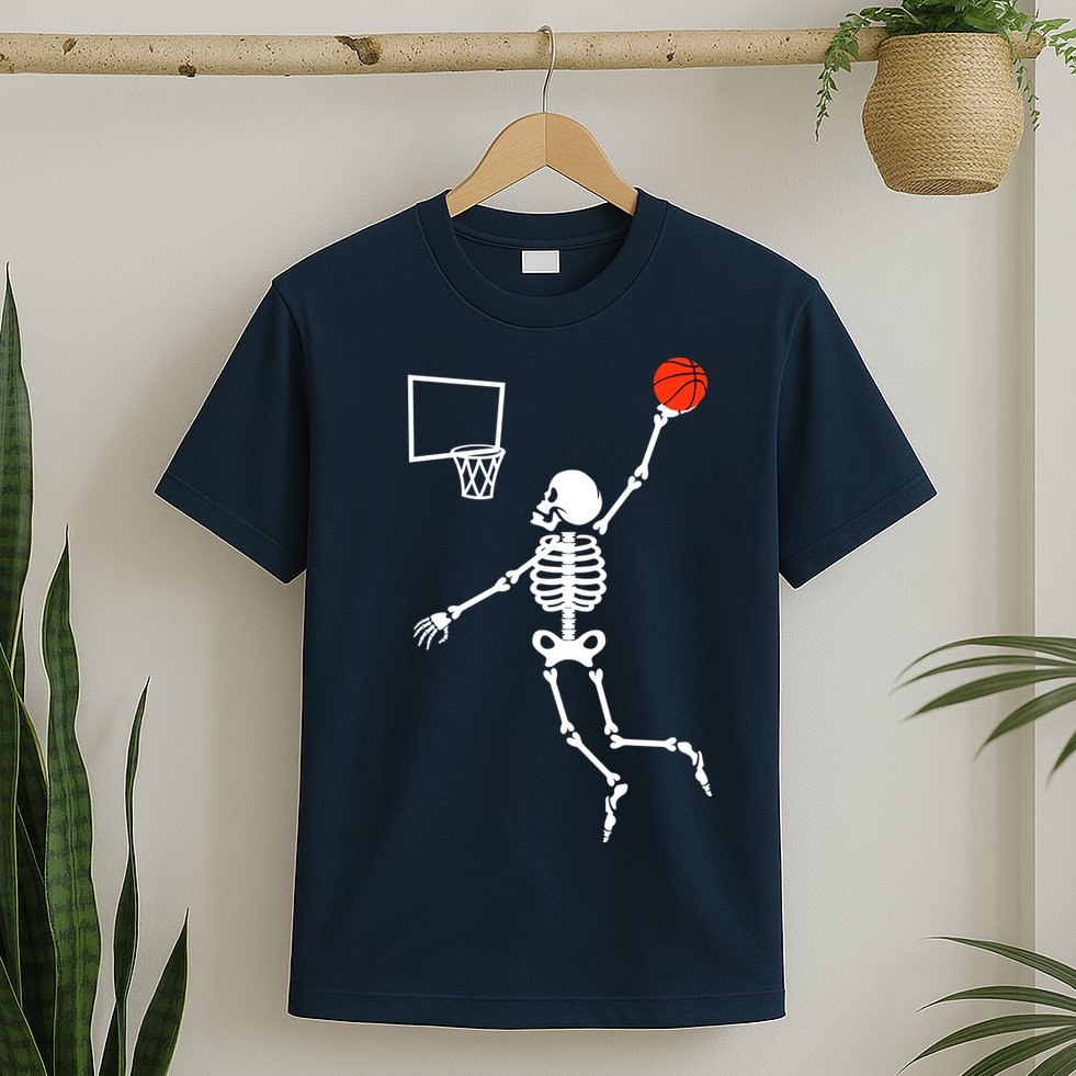 Basketball Dunking Skeleton T-Shirt
