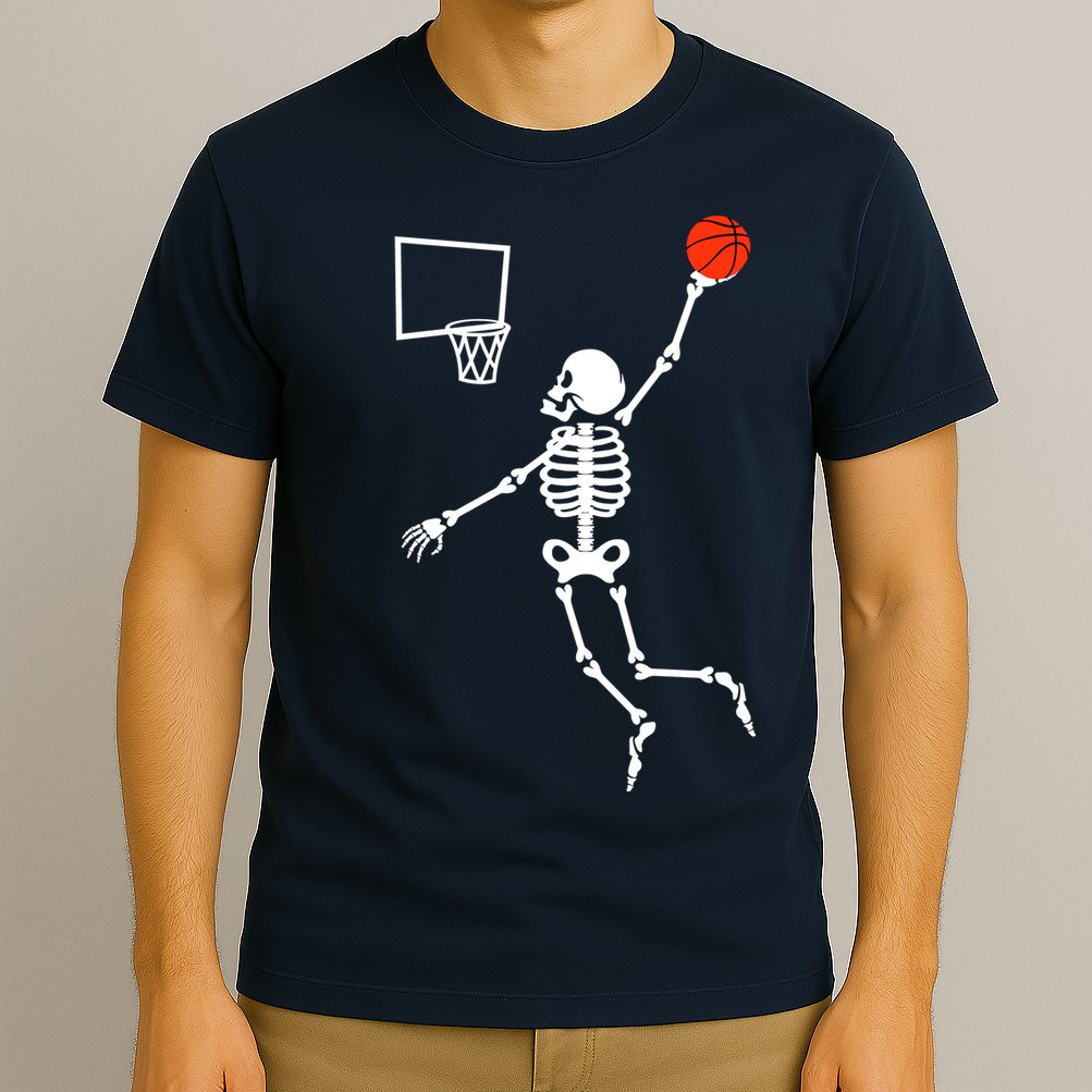 Basketball Dunking Skeleton T-Shirt