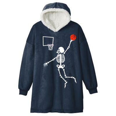 Basketball Dunking Skeleton Hooded Wearable Blanket