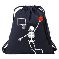 Basketball Dunking Skeleton Drawstring Bag