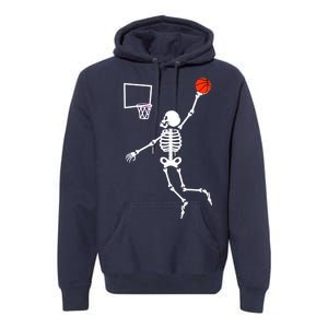 Basketball Dunking Skeleton Premium Hoodie