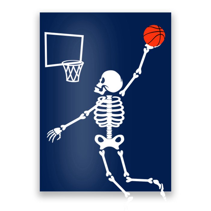 Basketball Dunking Skeleton Poster