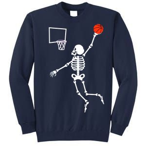 Basketball Dunking Skeleton Tall Sweatshirt