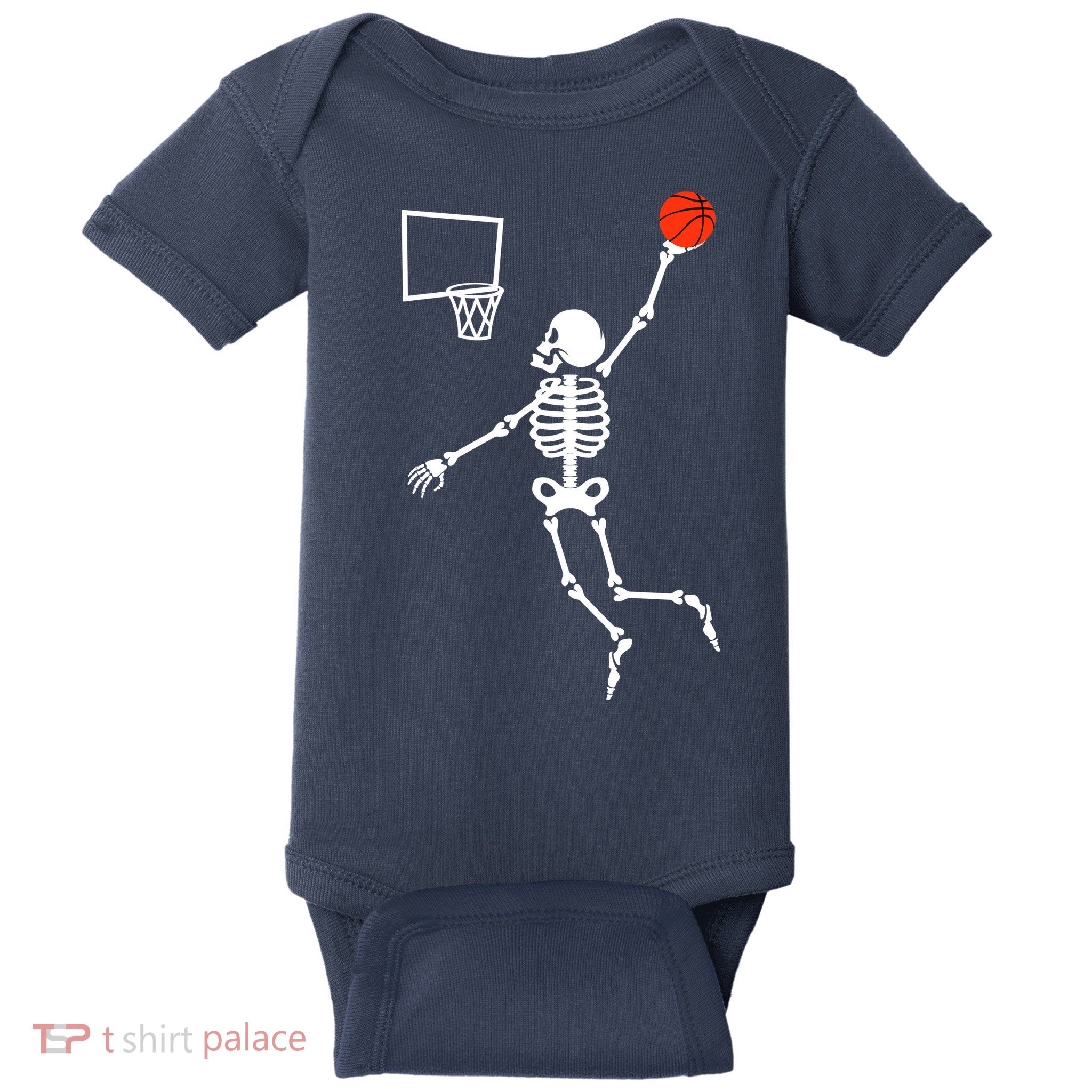 Basketball Dunking Skeleton Baby Bodysuit