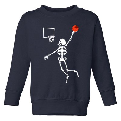 Basketball Dunking Skeleton Toddler Sweatshirt