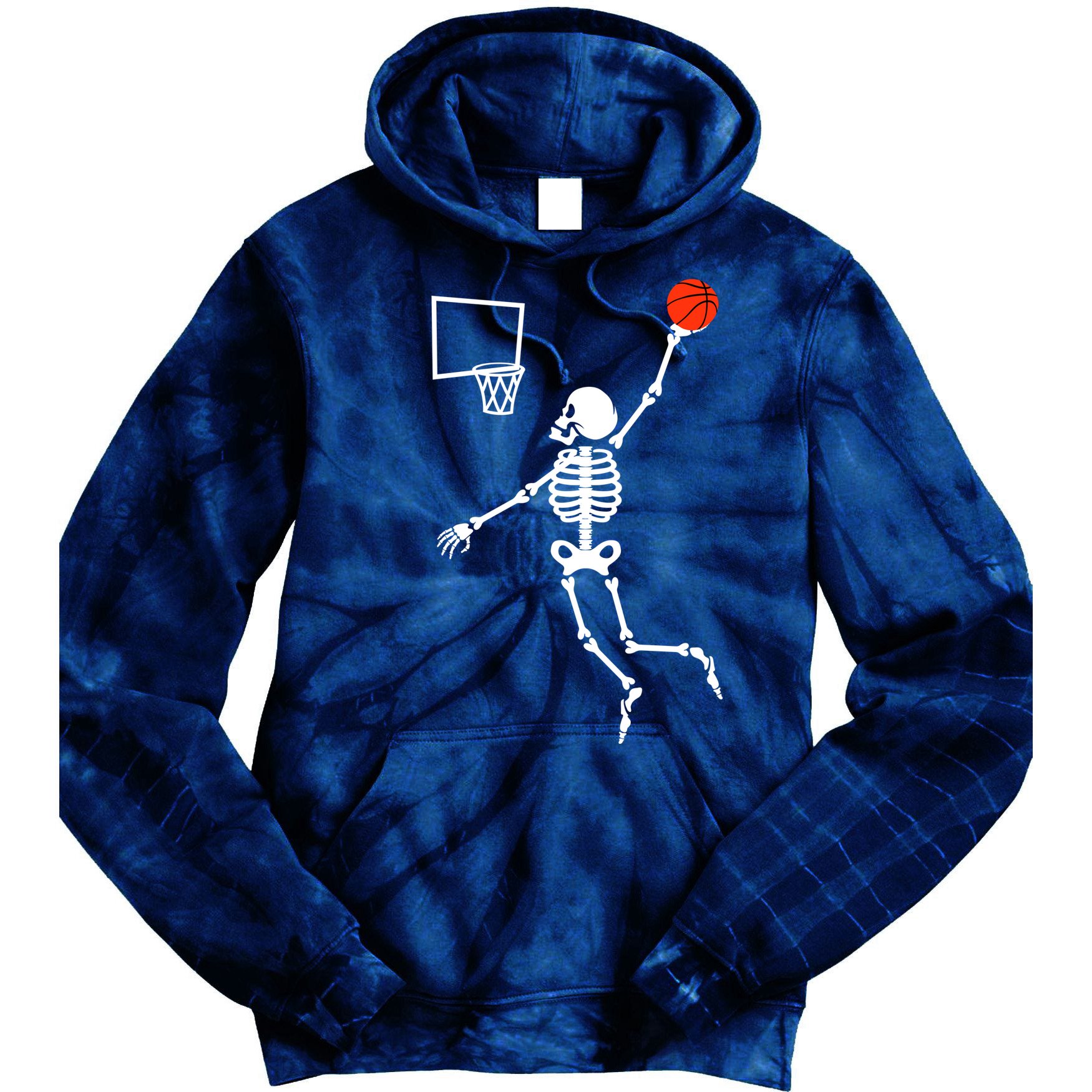 Basketball Dunking Skeleton Tie Dye Hoodie