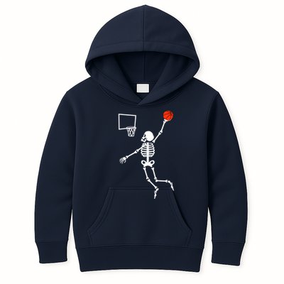 Basketball Dunking Skeleton Kids Hoodie