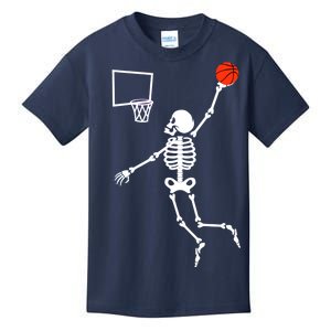 Basketball Dunking Skeleton Kids T-Shirt