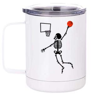 Basketball Dunking Skeleton 12 oz Stainless Steel Tumbler Cup