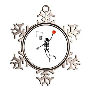 Basketball Dunking Skeleton Metallic Star Ornament