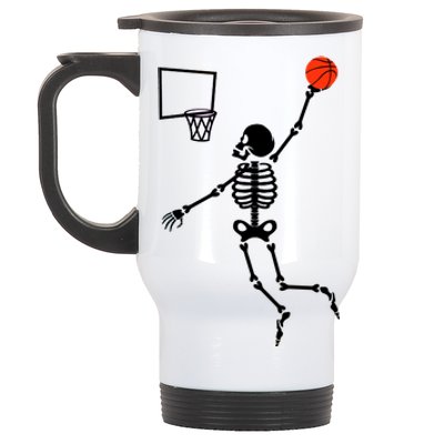 Basketball Dunking Skeleton Stainless Steel Travel Mug