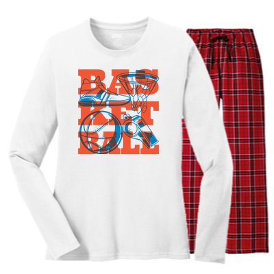 Basketball Equipment Women's Long Sleeve Flannel Pajama Set 