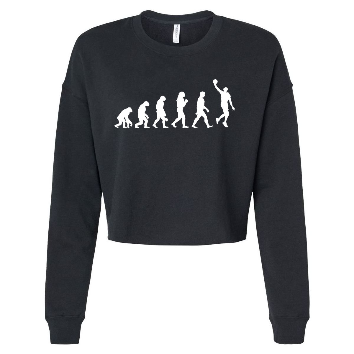 Basketball Evolution Cropped Pullover Crew