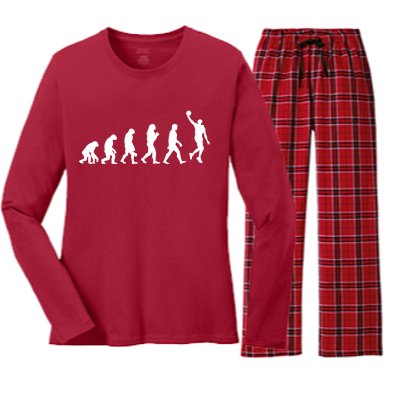 Basketball Evolution Women's Long Sleeve Flannel Pajama Set 