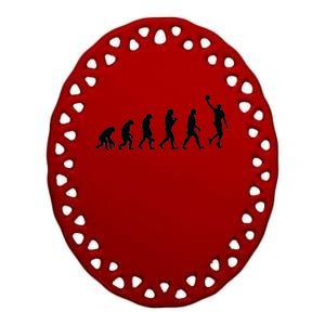 Basketball Evolution Ceramic Oval Ornament