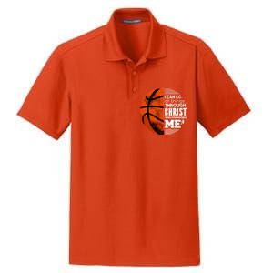 Basketball Faith All Things Through Christ Dry Zone Grid Polo