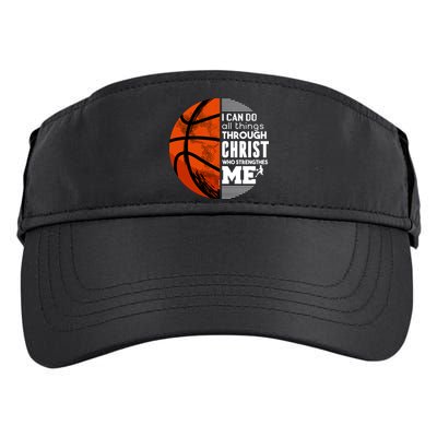 Basketball Faith All Things Through Christ Adult Drive Performance Visor