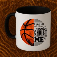 Basketball Faith All Things Through Christ Mug