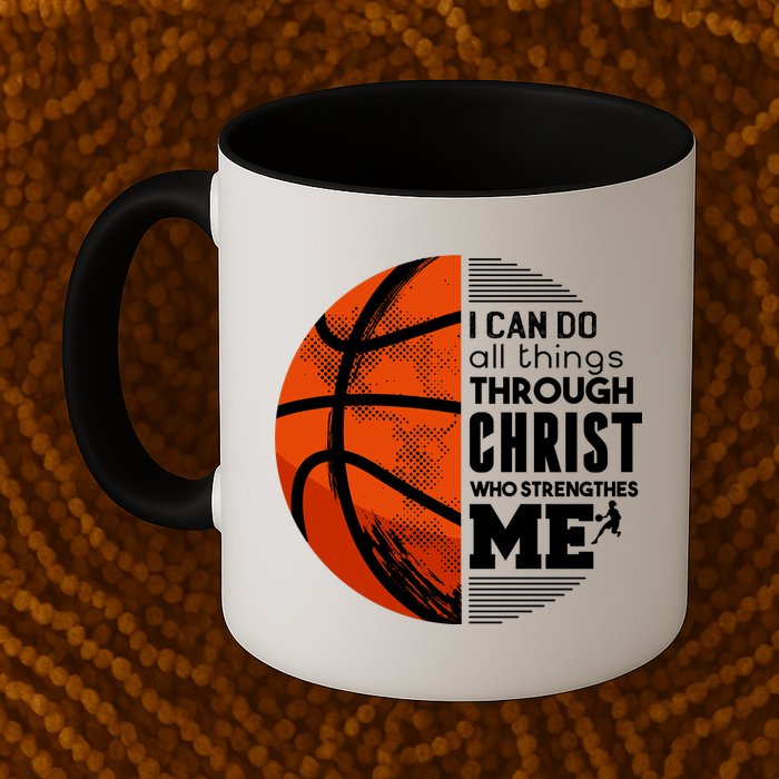 Basketball Faith All Things Through Christ Mug