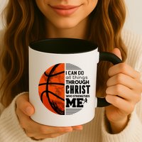 Basketball Faith All Things Through Christ Mug