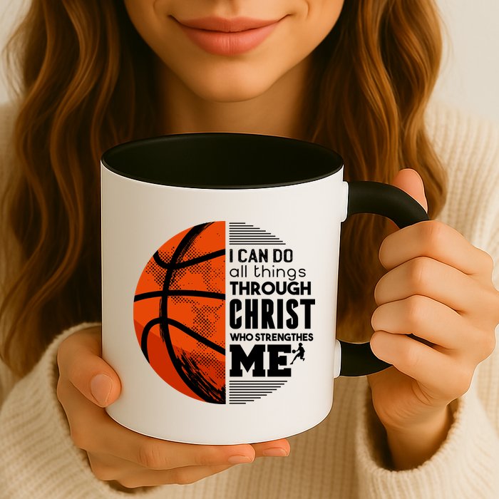 Basketball Faith All Things Through Christ Mug
