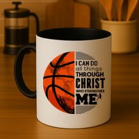 Basketball Faith All Things Through Christ Mug