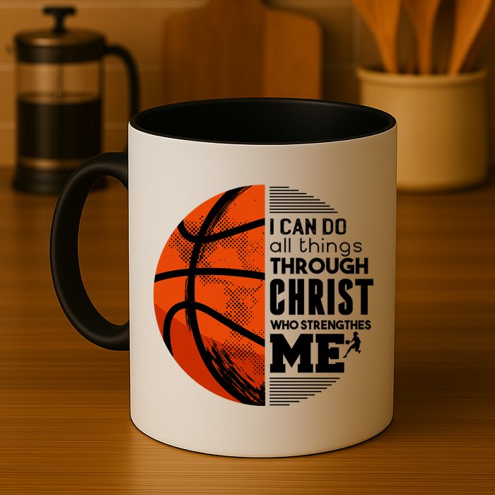 Basketball Faith All Things Through Christ Mug