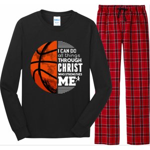 Basketball Faith All Things Through Christ Long Sleeve Pajama Set