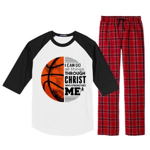 Basketball Faith All Things Through Christ Raglan Sleeve Pajama Set