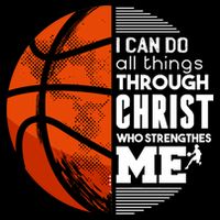 Basketball Faith All Things Through Christ Flat Bill Trucker Hat