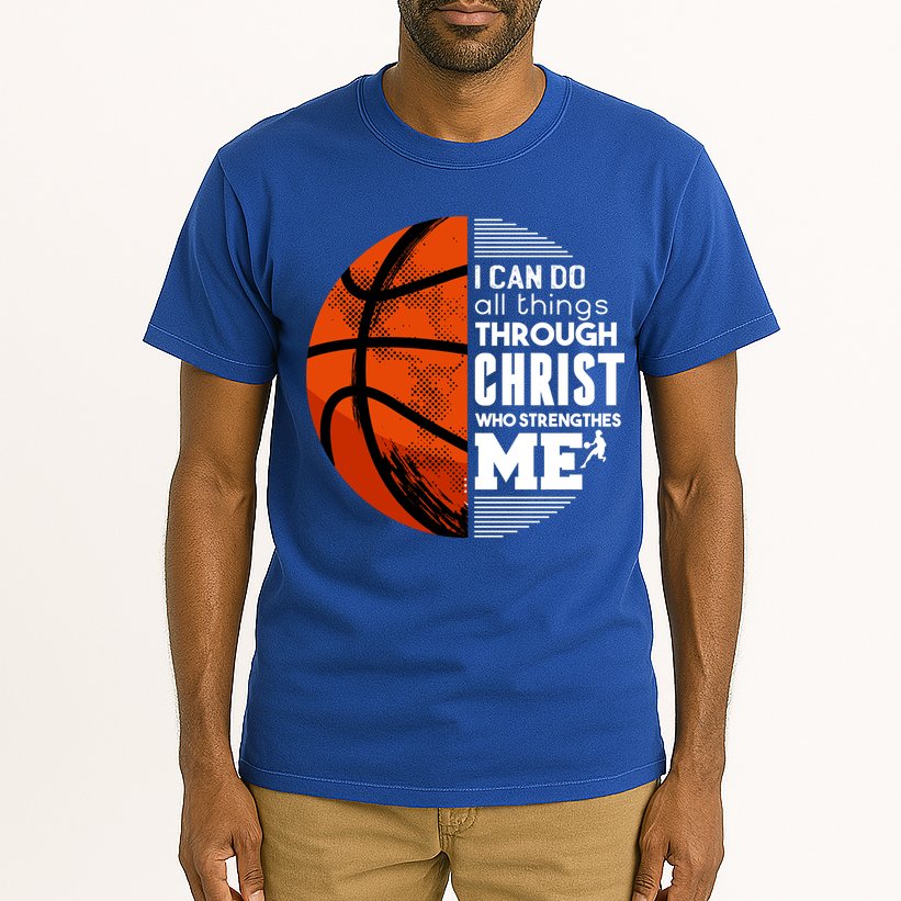 Basketball Faith All Things Through Christ Tall T-Shirt