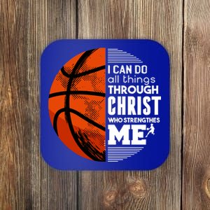 Basketball Faith All Things Through Christ Coaster