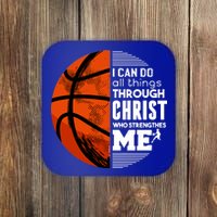 Basketball Faith All Things Through Christ Coaster