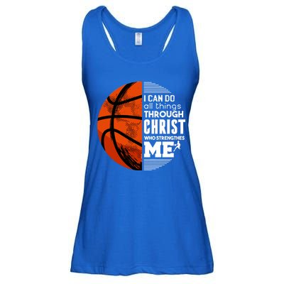 Basketball Faith All Things Through Christ Ladies Essential Flowy Tank