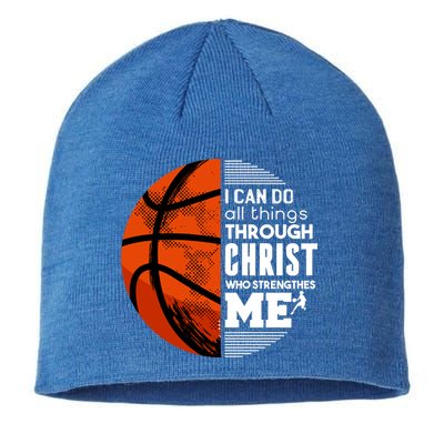 Basketball Faith All Things Through Christ Sustainable Beanie