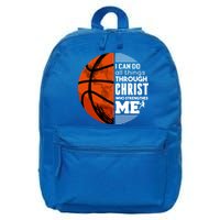 Basketball Faith All Things Through Christ 16 in Basic Backpack