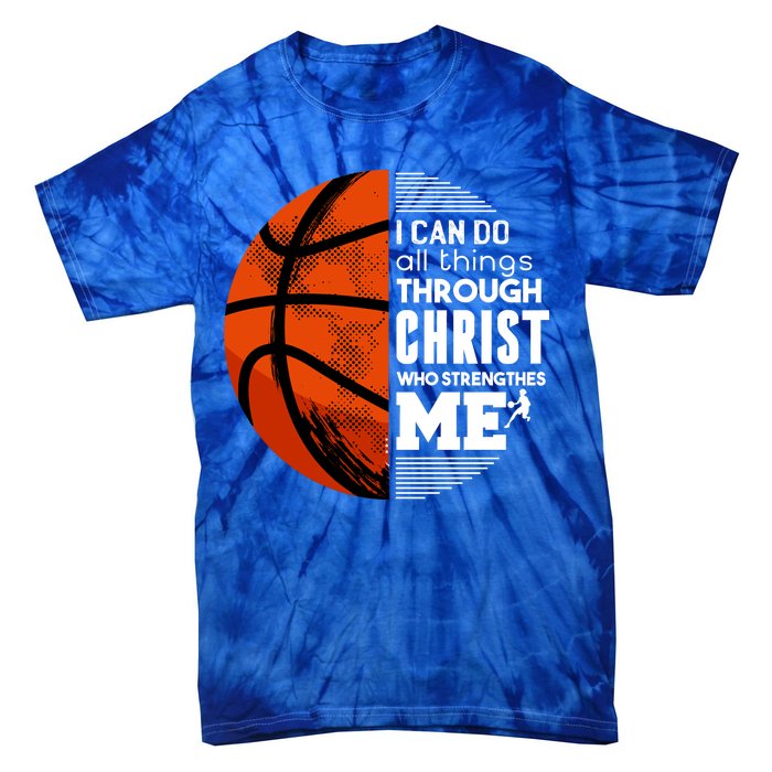 Basketball Faith All Things Through Christ Tie-Dye T-Shirt