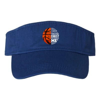 Basketball Faith All Things Through Christ Valucap Bio-Washed Visor