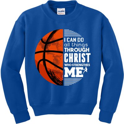 Basketball Faith All Things Through Christ Kids Sweatshirt
