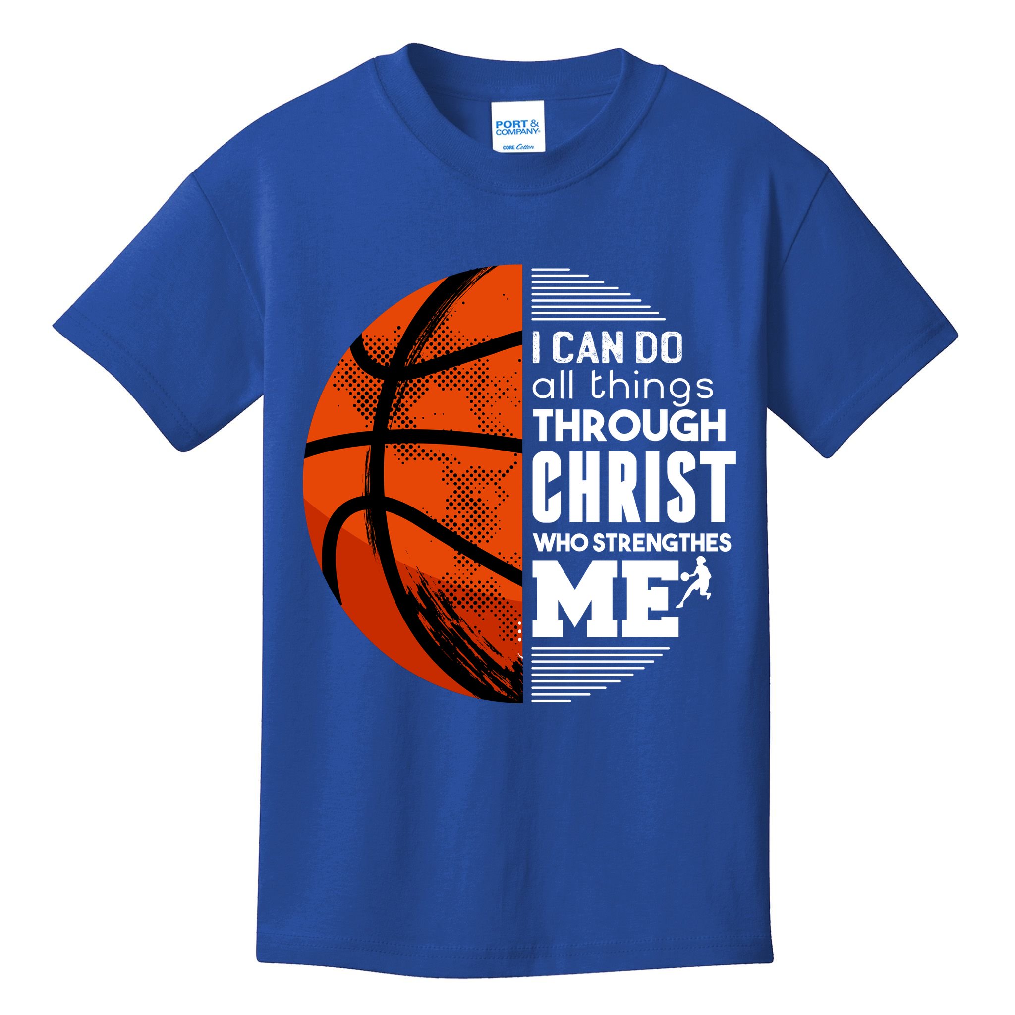 Basketball Faith All Things Through Christ Kids T-Shirt