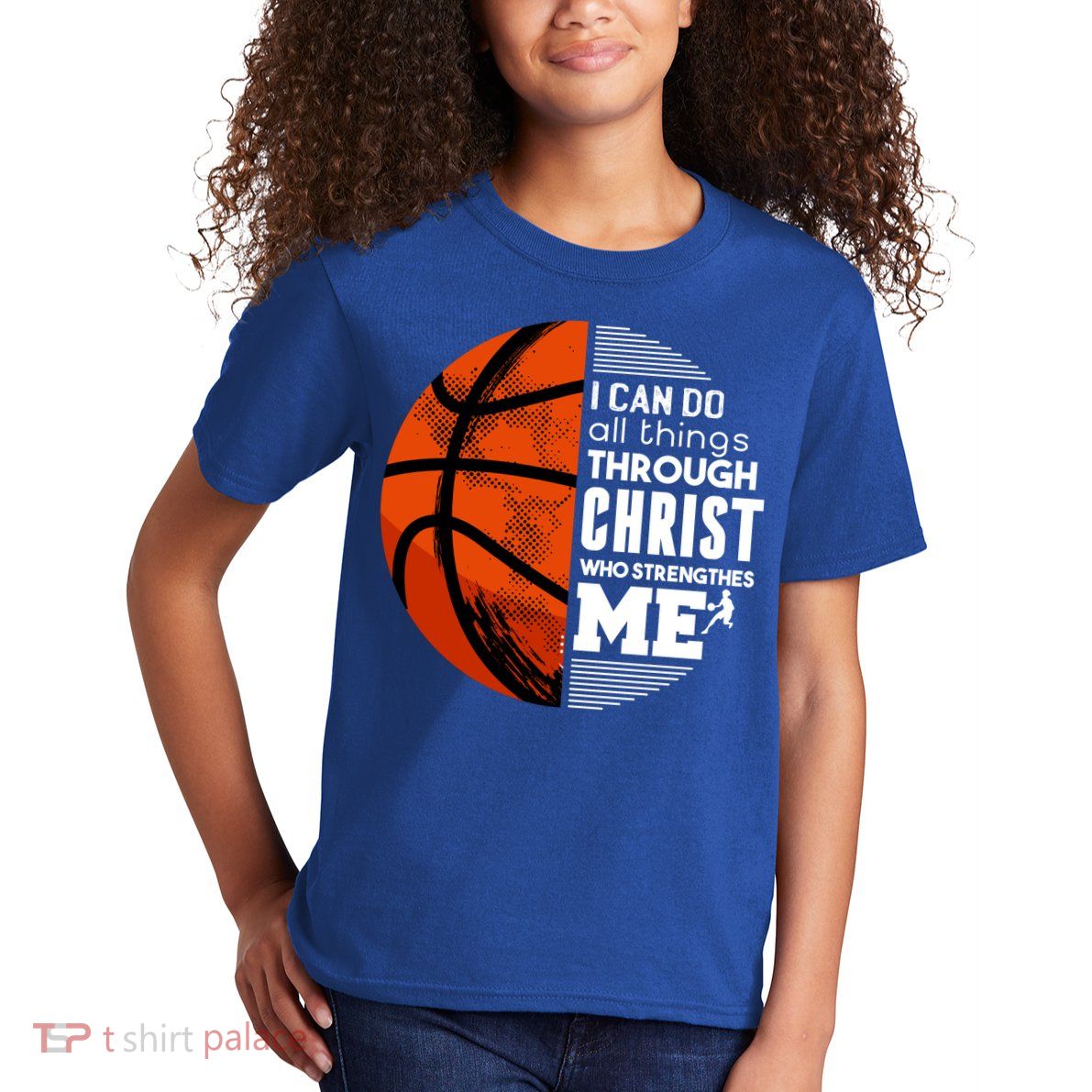 Basketball Faith All Things Through Christ Kids T-Shirt