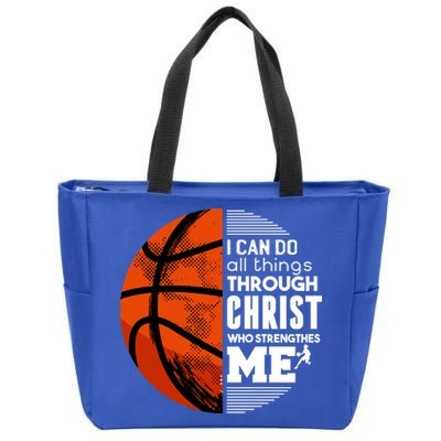 Basketball Faith All Things Through Christ Zip Tote Bag