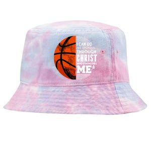 Basketball Faith All Things Through Christ Tie-Dyed Bucket Hat