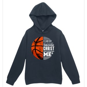 Basketball Faith All Things Through Christ Urban Pullover Hoodie