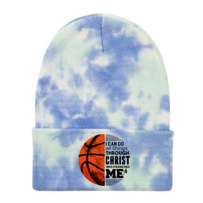 Basketball Faith All Things Through Christ Tie Dye 12in Knit Beanie