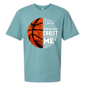 Basketball Faith All Things Through Christ Sueded Cloud Jersey T-Shirt