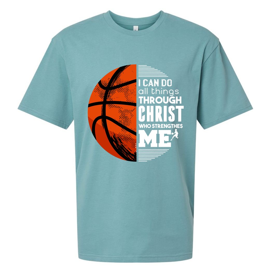 Basketball Faith All Things Through Christ Sueded Cloud Jersey T-Shirt